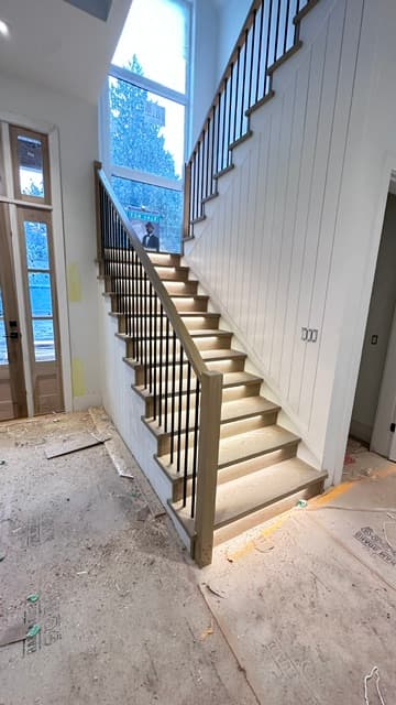 Wood, glass, and metal railing craftsmanship #03