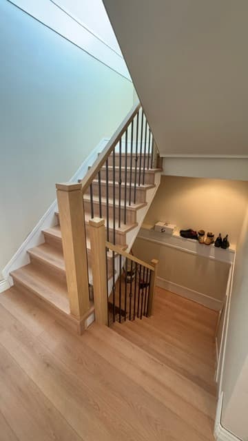 Wood, glass, and metal railing craftsmanship #51